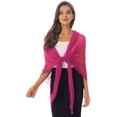 thumbnail image 4 of Kaerm Women's Sun Protection Arm Sleeves Chiffon Shawl Scarf Bolero Shrug Cardigan Sweater Hot Pink One Size, 4 of 7