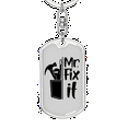 thumbnail image 5 of Mr Fix It Swivel Keychain Woodworker Dog Tag Stainless Steel or 18k Gold, 5 of 10