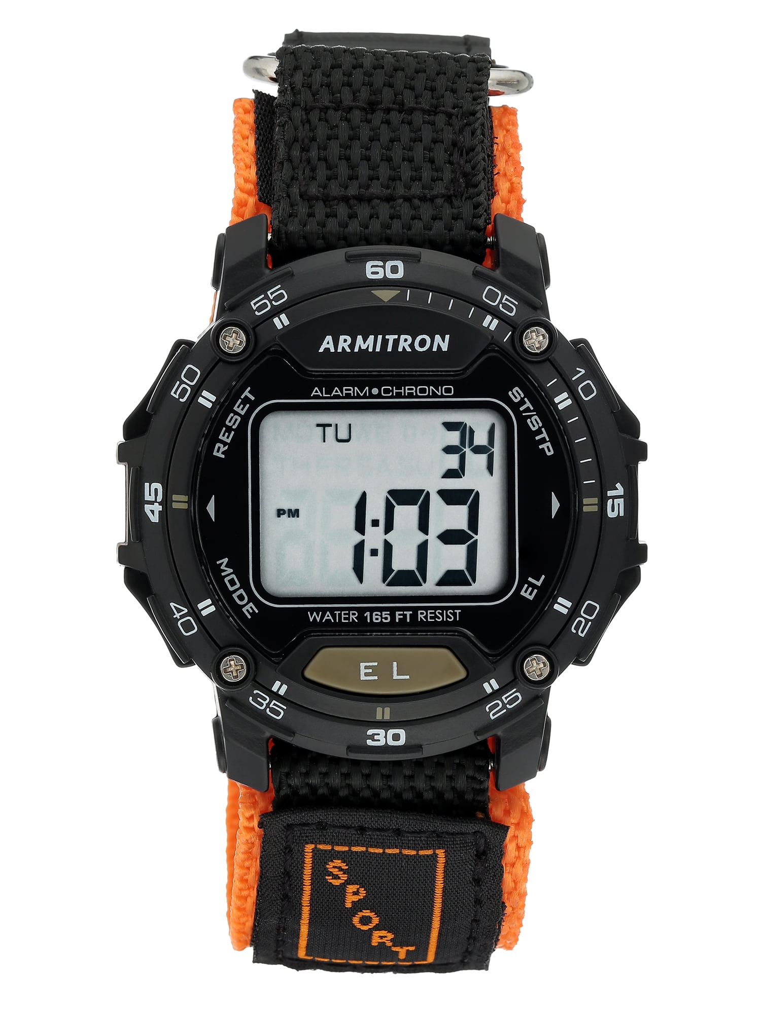 Armitron Unisex Sport Watch with Black Round Dial and Orange Wrap Around Strap - Walmart.com