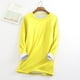 thumbnail image 2 of Gibobby Blusa Manga Larga Mujer Ropa interior Sudadera Mujer Grueso Cálido Top Terciopelo O-cuello Fleece Invierno Mujer Blusa（Amarillo， L), 2 of 5