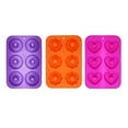 thumbnail image 2 of Juego de moldes de silicona para hornear 3 Pack | Formas de Donut Redondas de Corazón | Silicona antiadherente de grado alimenticio | Resistente al calor -40 a 446 ° F | Molde para muffins cupcakes, 2 of 9