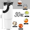 thumbnail image 2 of WarmH 30 oz Tumbler with Handle and Straw Lid, Double Walled Vacuum Insulated Water Bottle Leakproof Tumbler Travel Coffee Mug Thermal Cup, Cupholder Friendly for Office, Home, Sport, White, 2 of 14