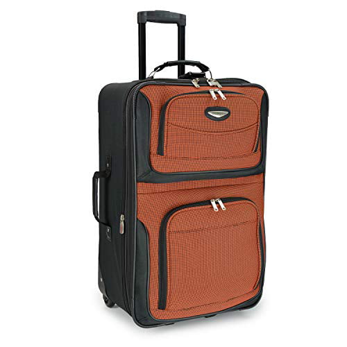 Travel Select Travel Select Amsterdam Expandable Rolling Upright Luggage,  Orange, Checked-Medium 25-Inch