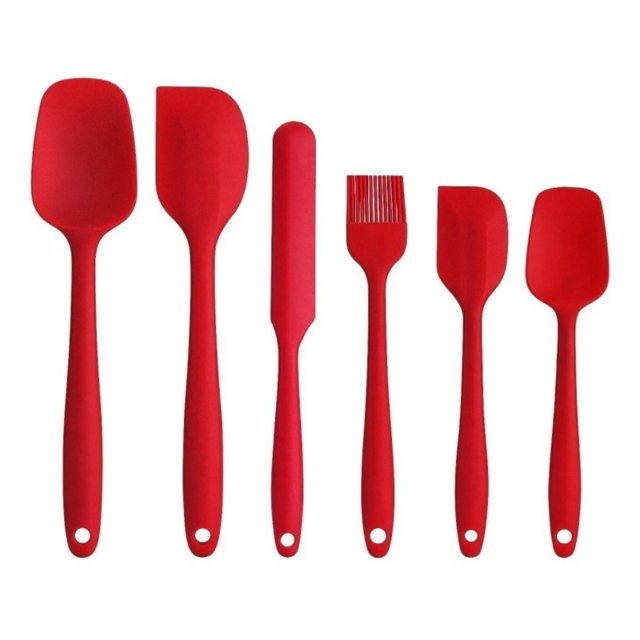 Set de espátulas de silicona antiadherente, 6 unidades, resistentes al calor