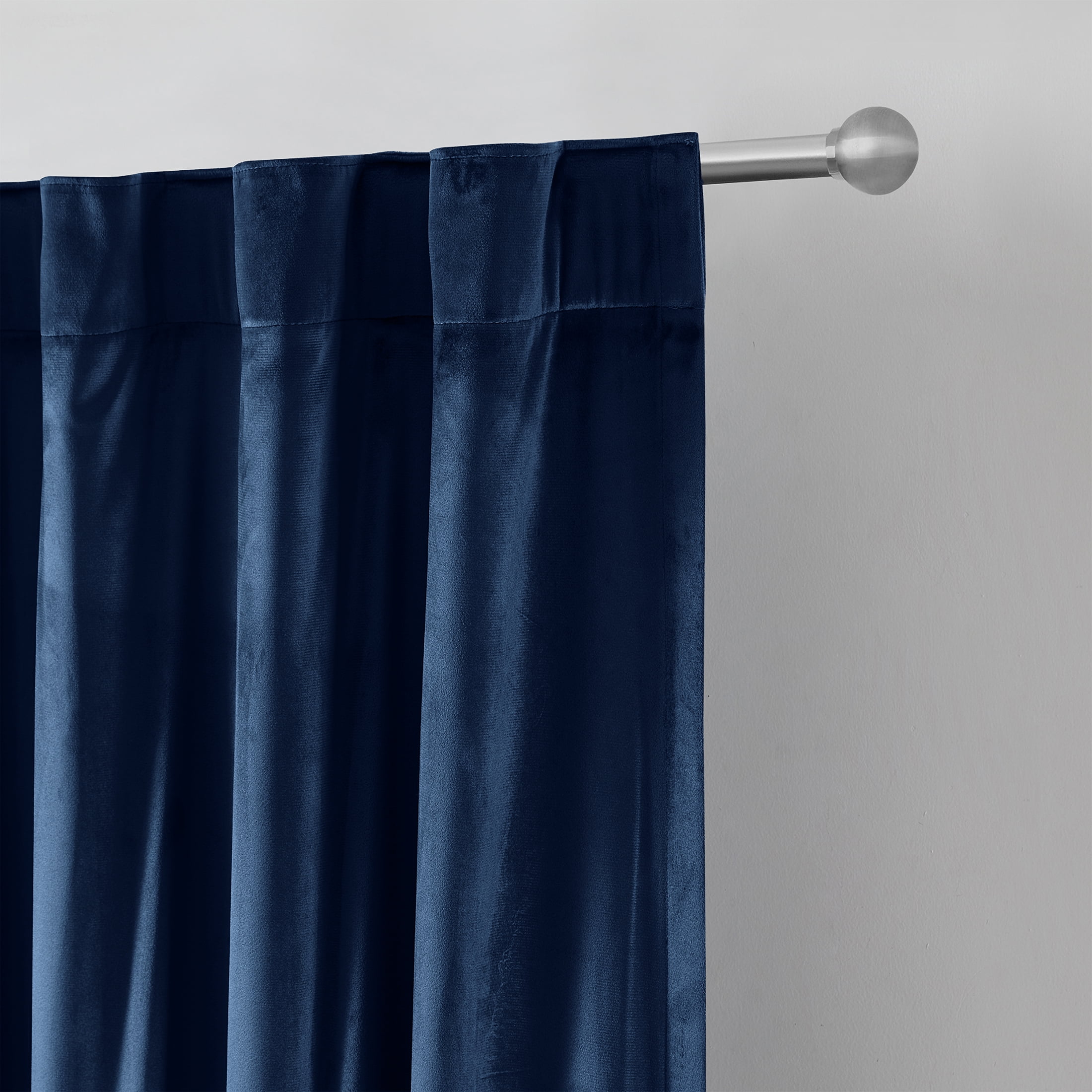 Better Homes & Gardens Dutch Velvet Solid 100% Blackout Single Curtain Panel, Navy, 52" W x 84" L