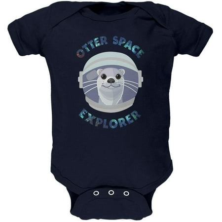 

Otter Outer Space Explorer Cute Soft Baby One Piece Navy 12-18 M