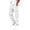 White, variant on Mens Cargo Sweatpants with Multiple Pockets Casual Fashion Elastic Waist Drawstring Relaxed Fit Wide Leg Joggers Dark Gray
