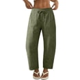 thumbnail image 6 of Petite Linen Pants for Women Wide Leg Sweatpant Summer Casual Lightweight Breathable Trousers with Pockets, 6 of 6
