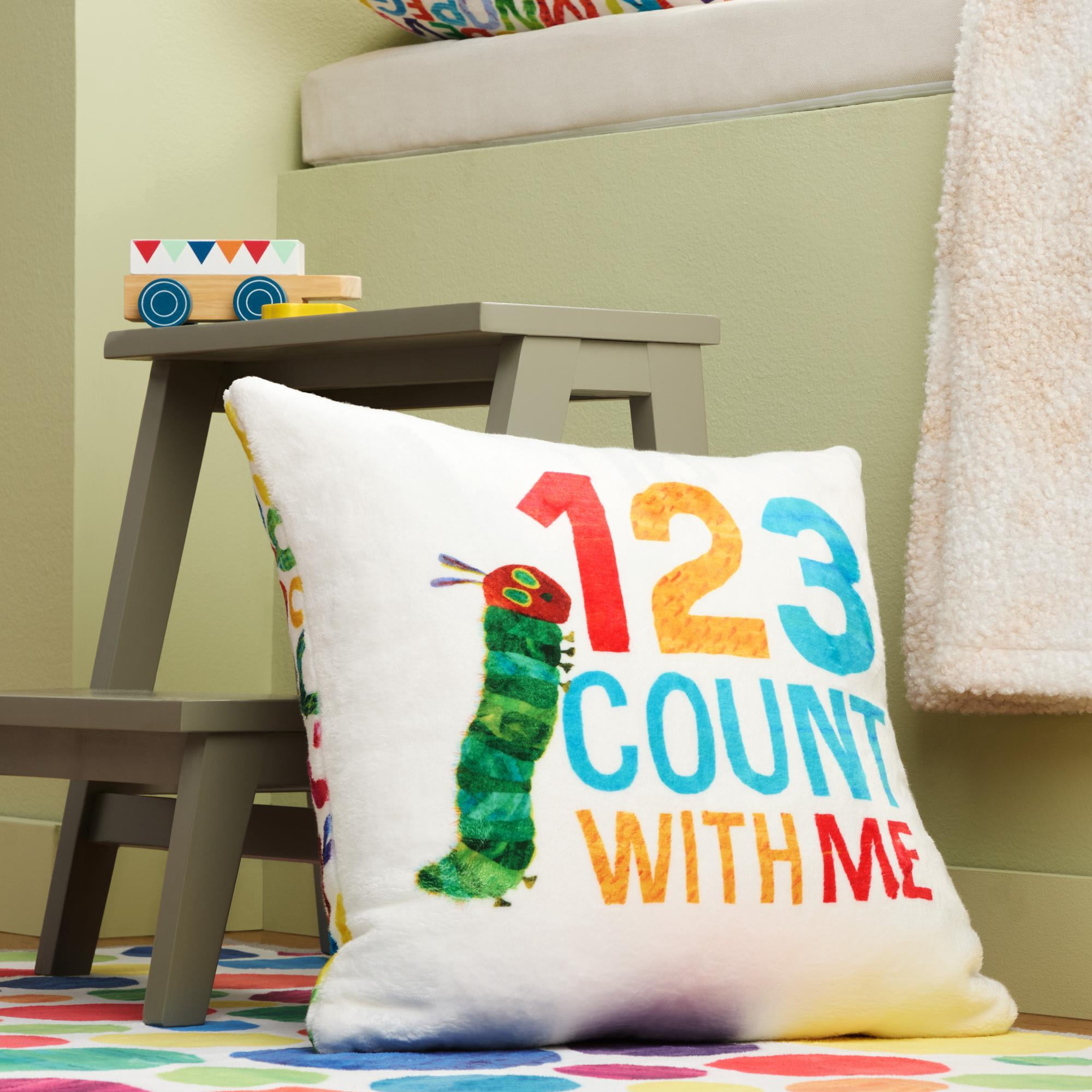 Eric Carle Washable 123 Count With Me Toddler Pillow, Multicolored, 18"x18"