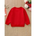thumbnail image 4 of Gureui Valentine's Day Toddler Infant Baby Girls Boys Pullover Sweatshirt, Long Sleeve Round Neck Heart Letter Print Ribbed Shirt Tops, 4 of 8
