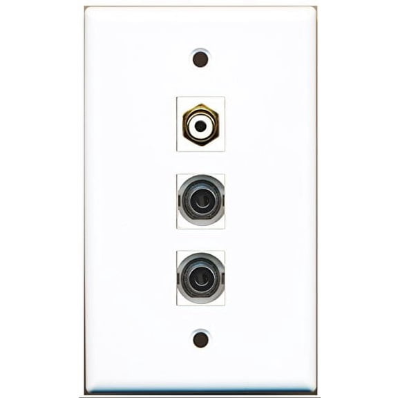 RiteAV - 1 Port RCA White 2 Port 3.5mm Wall Plate