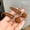 Brown, variant on ‌Korean Versatile Glaze Snap Clip Women's Dopamine Bead Hair Clip, High-end Bang Side Flyaway Hair Pin