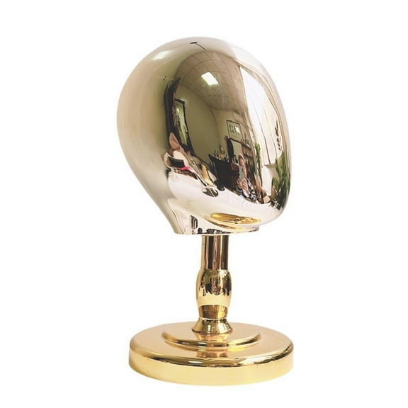 TOOYFUL Head Stand Holder with Assembly Hat Display Stand Mannequin Stand for Home Salon Headwear Caps Hats Gold
