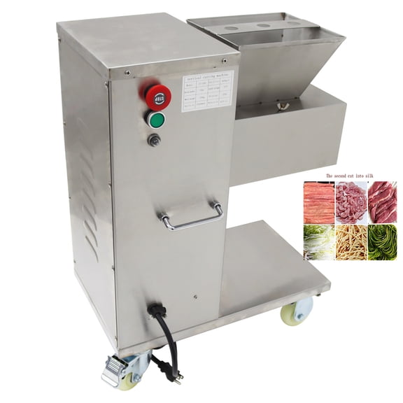 4.5MM Blade Meat Slicer Cutter Machine Stainless Steel Commercial 110V 750W 400KG/H