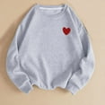 thumbnail image 2 of Tweang Long Sleeve Lightweight Shirts crewneck sweatshirts women hoodies for women Heart Pattern Pullover Sweatshirt Crew Neck Sweatshirt For & Clothing sweatshirt for women sweat shirt Gray 2XL, 2 of 3