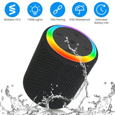 Mini Portable Waterproof Wireless Speaker, Outdoor Party Speaker w/ Support TWS AUX In MMC Card Input
