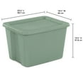 thumbnail image 2 of Sterilite Large Storage Bin, 18 Gallon Plastic Storage Container with Snap-On Lid, Light Green, 2 of 9
