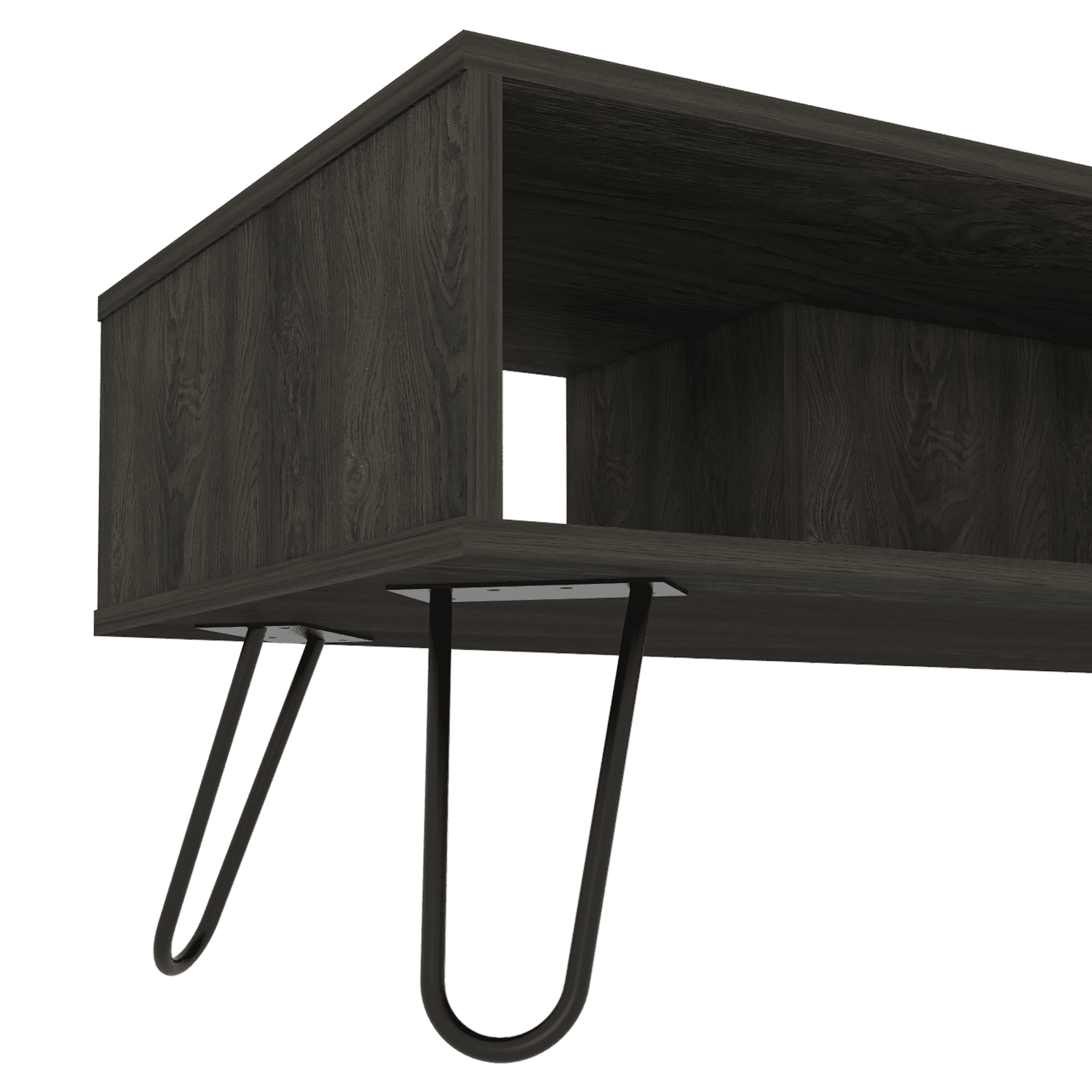 Modern Open Coffee Table, Two Shelves, Finish