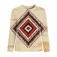 thumbnail image 2 of TaTaai Women Retro Western Print Round Neck Long Sleeve Sweatshirt Fashion Casual Regular Shoulder Loose Top Soft for Daily Party Office Vacation Gift, 2 of 4
