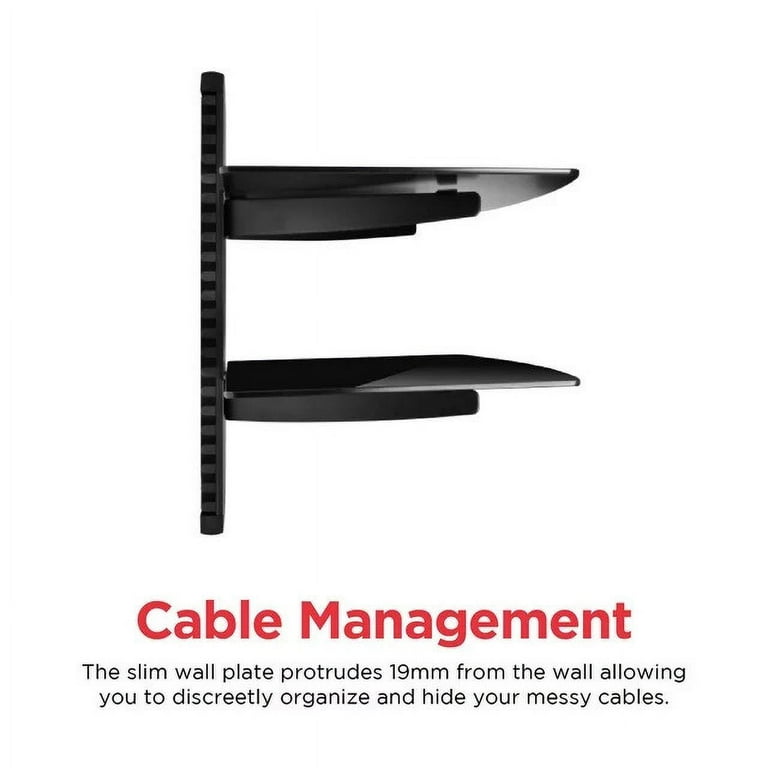 Ematic Adjustable 2 Shelf for DVD Player, Cable Box, with HDMI  