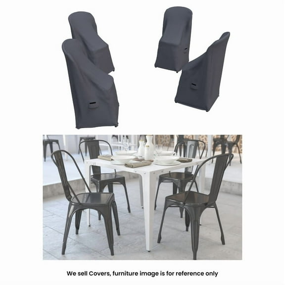 Covers & all Hucheson Patio Dining Chair Covers, Set of 4, Water-Repellent UV-Resistant Polyester for Outdoor Bistro Chairs