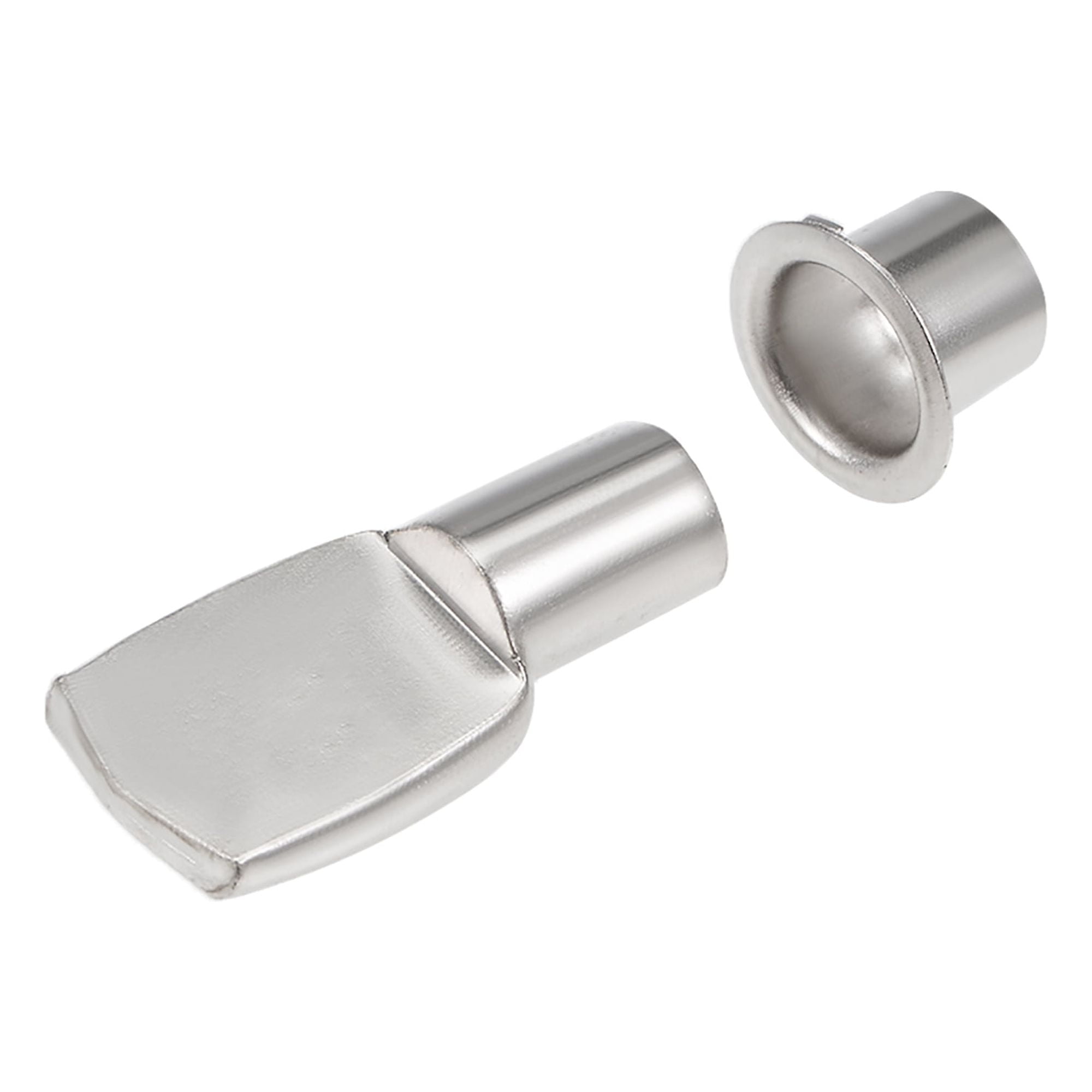 Unique Bargains Shelf Bracket Pegs 7x25mm Nickel Plated Flat Spoon Shape Shelf Holder Support Pins with Mounting Nuts 100Pcs