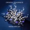 thumbnail image 2 of Flower Bride Wedding Hair Comb Crystal Leaf Bridal Headpieces Rhinestone Hair Pieces Pearl Bridesmaid Side Combs Hair Accessories for Women and Girls (pearl), 2 of 4