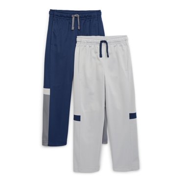 Athletic Works Boys Active Pants, 2-Pack, Size 4-18 & Husky