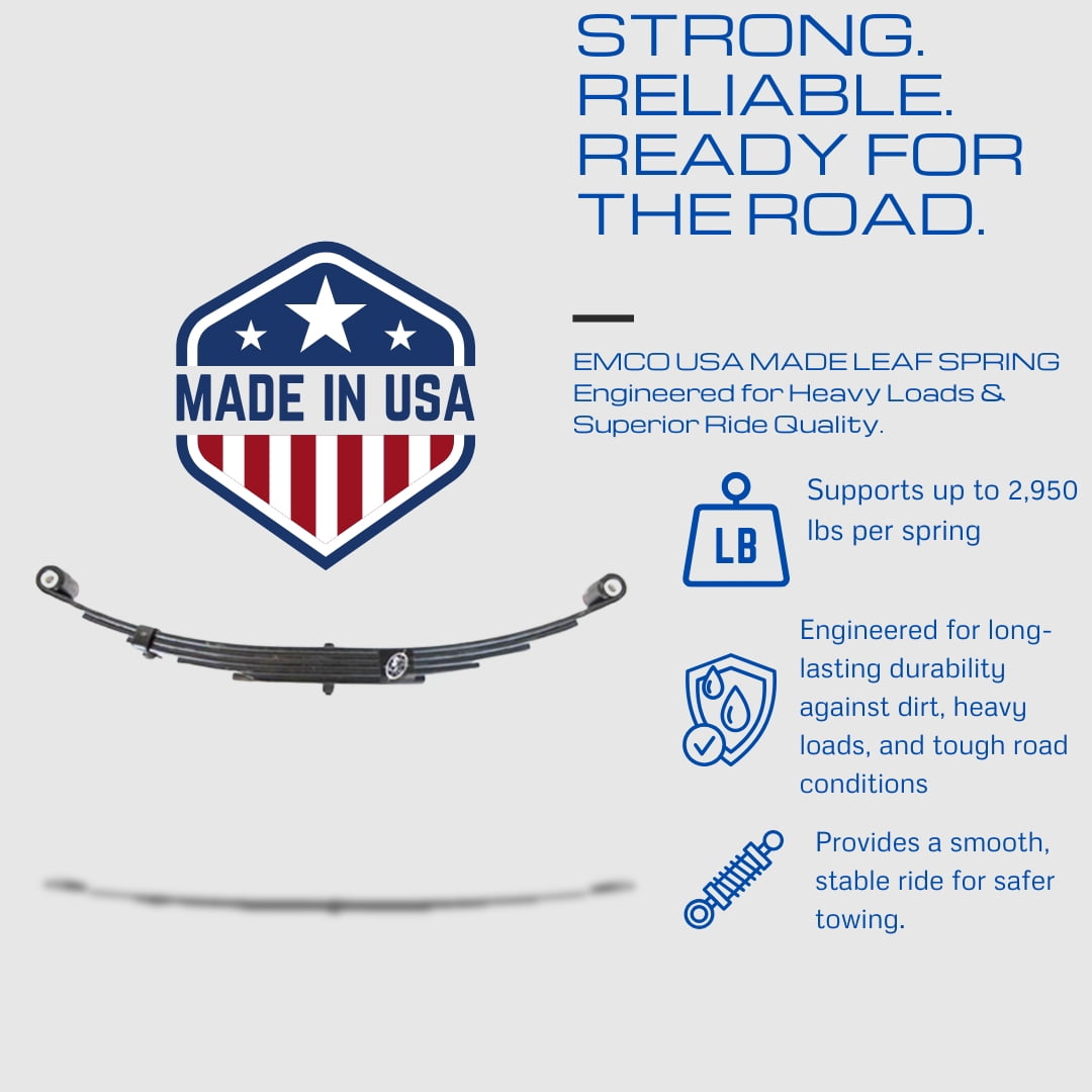 SOUTHWEST WHEEL USA Made 5,200 lbs. Trailer Axle Suspension Kit Incl. Leaf Springs, Hanger & U-Bolt kit