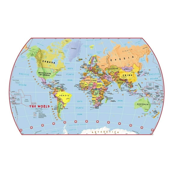 Maps Large Elementary School Political World Wall Map poster