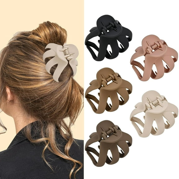 Octopus Hair Claw Clips, 5 Pack Non-slip Jaw Clips Medium Hair Clamps for Thick Curly Long Hair, Wide Grip Hair Accessories for Women Girls -Style B