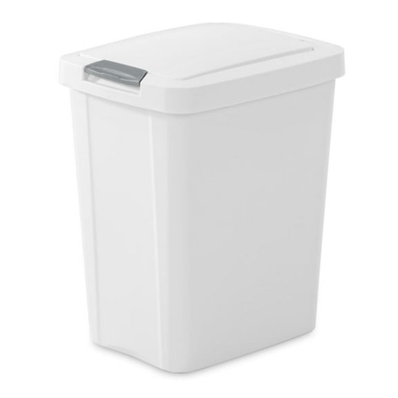 7.5 Gallon TouchTop Wastebasket Trash Can with Pop Up Lid for Kitchen, Bathroom, Mudroom or Office, 4 Pack, White