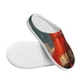 thumbnail image 3 of Daiia Rusty Rocket Launch Print Women’s Fuzzy Slippers Memory Foam Lightweight House Shoes Cozy Loafer Flannel House Shoes-37/38, 3 of 7