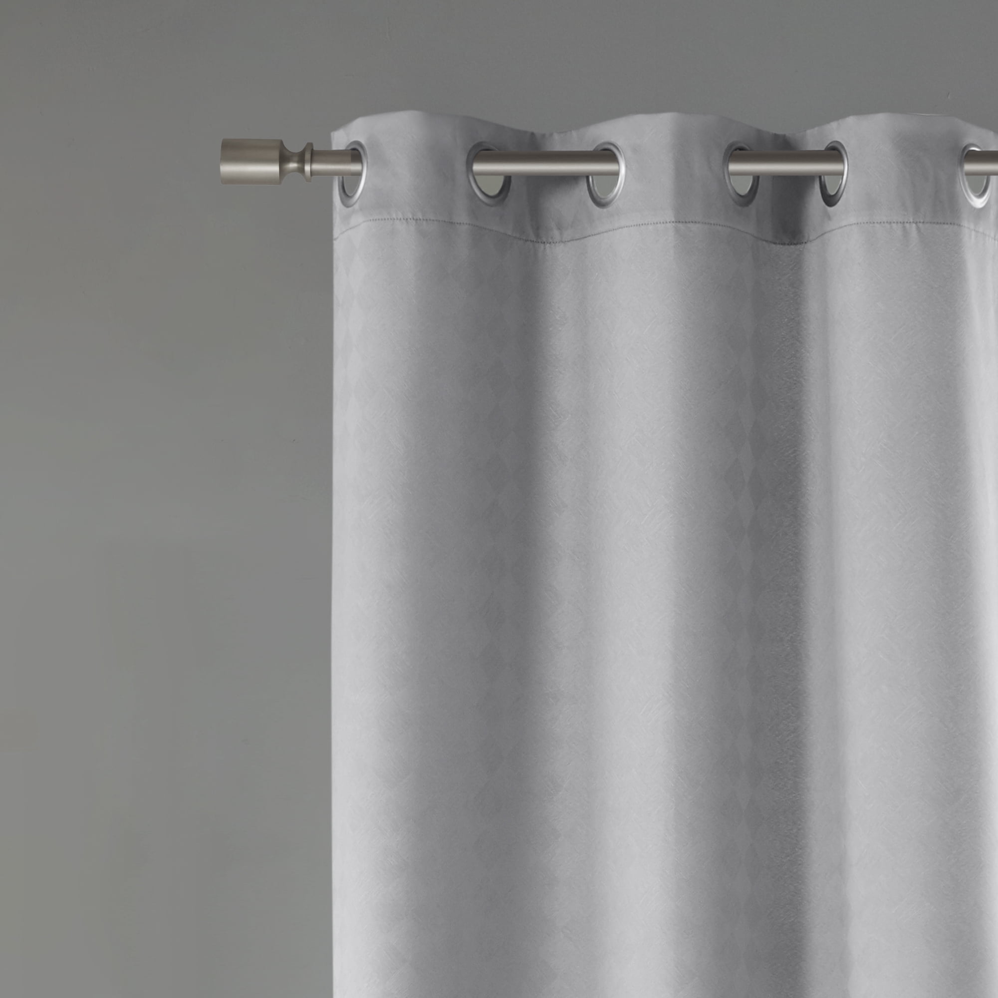 Beautyrest Lawson Grommet Top Blackout Window Curtain Pair Grey, Set of 2, 37x63 Inch