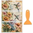 thumbnail image 1 of Juego de 3 calcomanías vintage de colibríes, 1 of 9