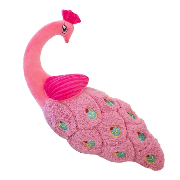Cojín de suelo de pavo real de imitación, peluche de peluche para sofá cama. Rosa