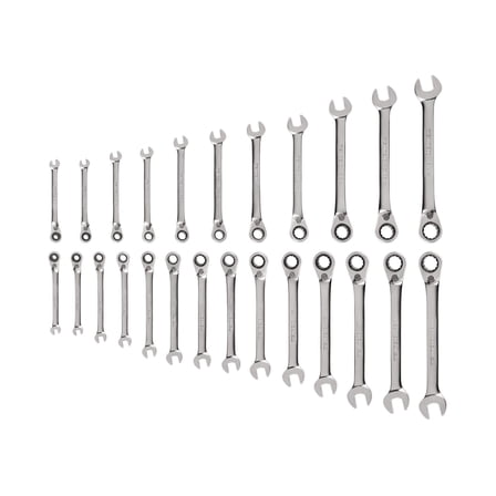 TEKTON Reversible 12-Point Ratcheting Combination Wrench Set, 25-Piece (1/4-3/4 in., 6-19 mm) | WRC94004