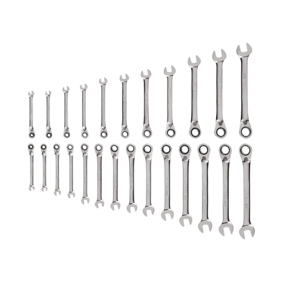 TEKTON Reversible 12-Point Ratcheting Combination Wrench Set, 25-Piece (1/4-3/4 in., 6-19 mm) | WRC94004