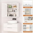 thumbnail image 5 of Bathroom Wall Cabinet with 2 Glass Doors, Metal Medicine Cabinet with Adjustable Shelf, Over The Toilet Glass Wall Mounted Storage Cabinet Cupboard for Kitchen, Laundry Room, White, 5 of 8