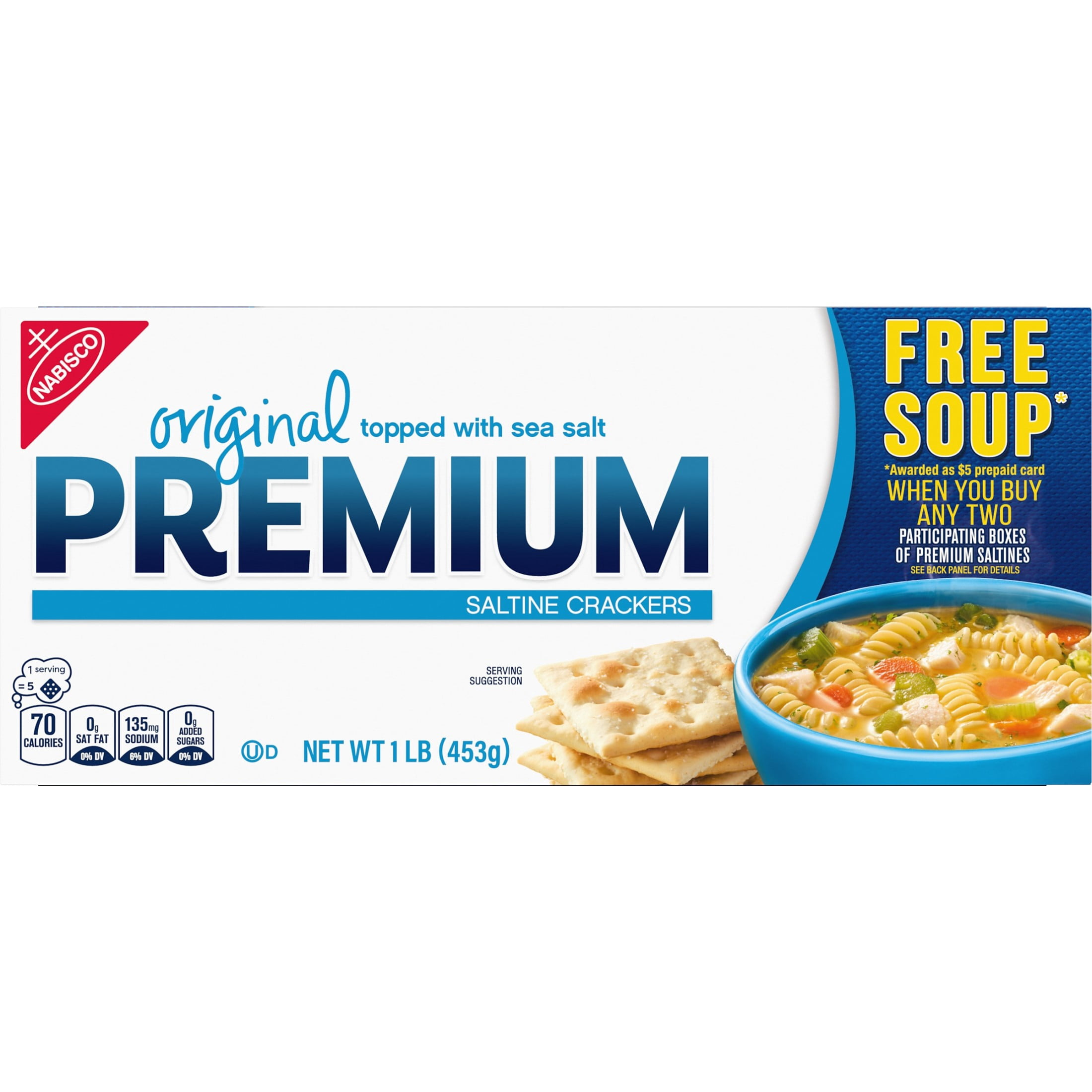 Premium Original Saltine Crackers, Lunch Snacks, 16 oz