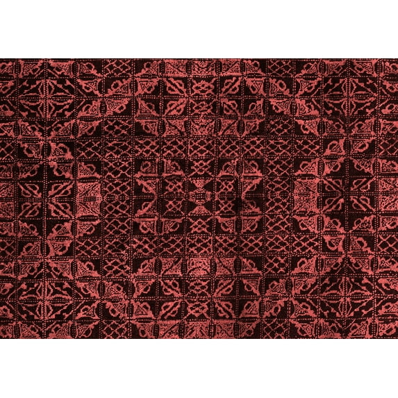 Ahgly Company Indoor Rectangle Abstract Red Modern Area Rugs, 8' x 12'