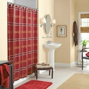 Better Homes & Gardens Windowpane Plaid Red Sedona Shower Curtain, 1 Each