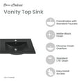 thumbnail image 2 of 48" Ceramic Vanity Top in Matte Balck with Double Basin, 2 of 8
