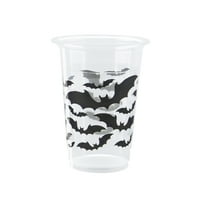 Unique Industries Black Bats Halloween Plastic Cups, 16oz, 8ct by Unique Industries