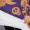 thumbnail image 3 of Oversized Wearable Blanket Hoodie,Halloween Spooky Icons Pattern Sherpa Blanket Hoodie with Super Pockets,Super Warm Fuzzy Pullover for Women & Men, 3 of 6
