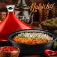 thumbnail image 6 of NutriChef Cast Iron Moroccan Tagine 2.75 Quart Tajine Cooking Pot with Stainless Steel Knob ​(Red), 6 of 6