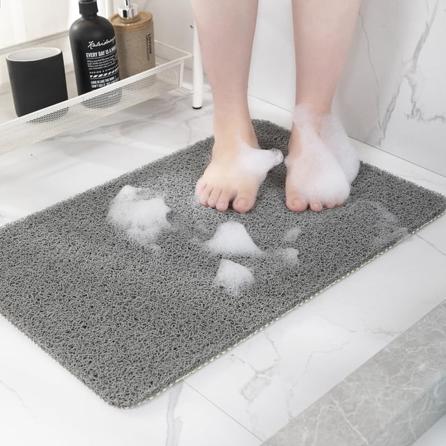 Alfombrilla antideslizante Hargiis para bañera de secado rápido, color gris
