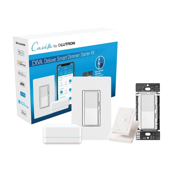 Kit Dimmer Inteligente Lutron Deluxe Diva Caseta con Hub y Control Remoto