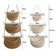 thumbnail image 3 of PENGXIANG Fruit Hanging Basket Hollow Design Breathable Handmade Ventilated Three-layer Decorative Cotton Rope Woven Vegetable Fruit Storage Net Bag Home Supplies, 3 of 12