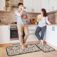 thumbnail image 7 of Dailycode 2 Pcs Kitchen Rug Set Non Slip Absorbent Soft Floor Mats for Kitchen Bathroom Watercolor Blooming Wildflowers 19.7"x27.6"+19.7"x47.2", 7 of 7
